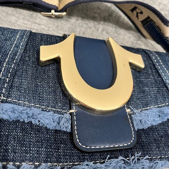 True Religion: Women's Y2K Frayed Denim Crossbody Adjustable Shoulder Bag - Picture 7 of 13
